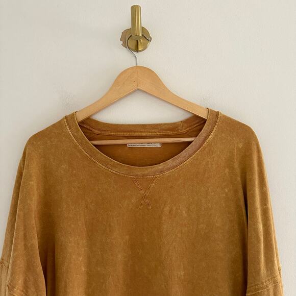 We The Free Long Sleeve Pullover Crew Neck Top Mustard XS - Picture 3 of 6